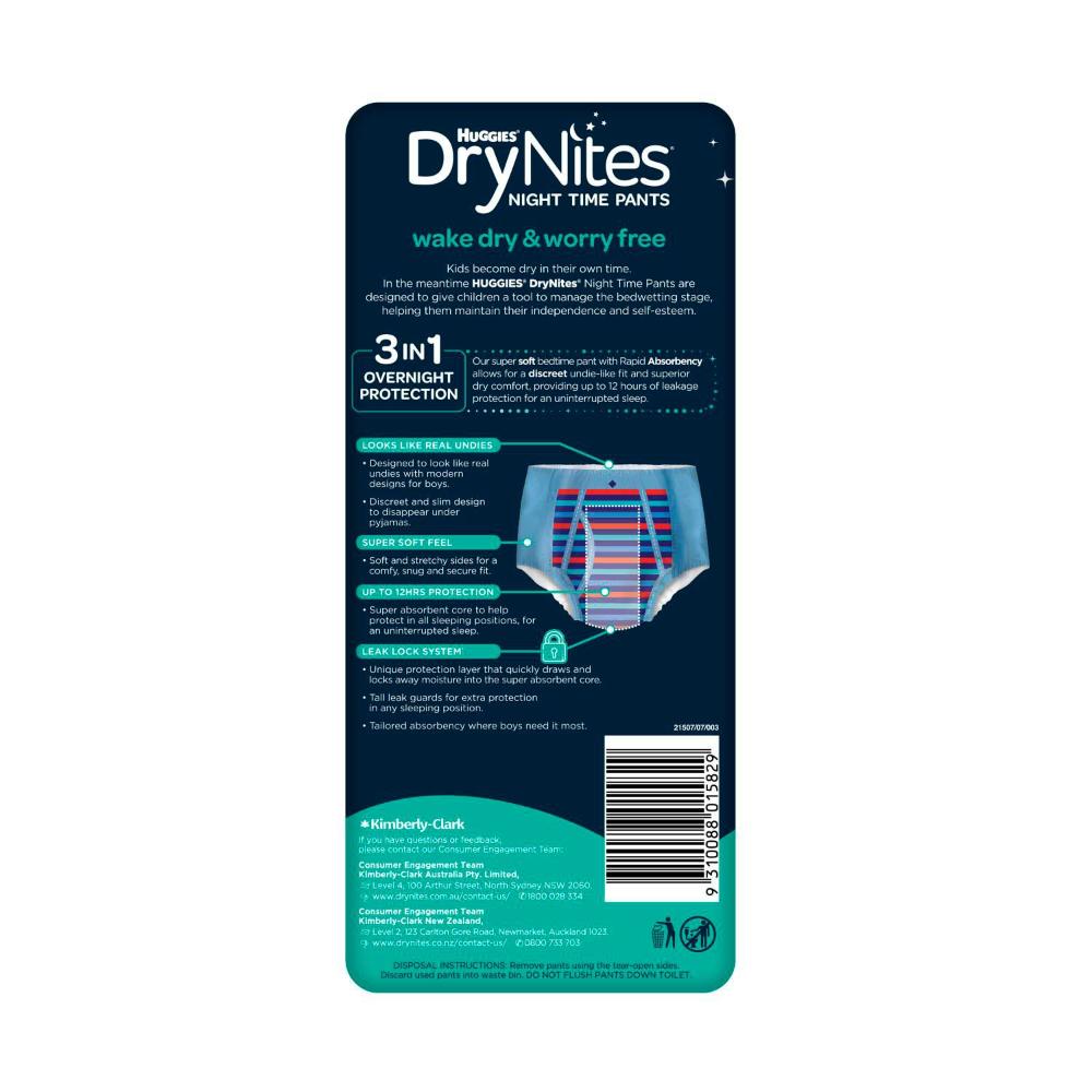 DryNites Night Time Pants For Boys 8-15 Years (27-57kg) - 8 pack