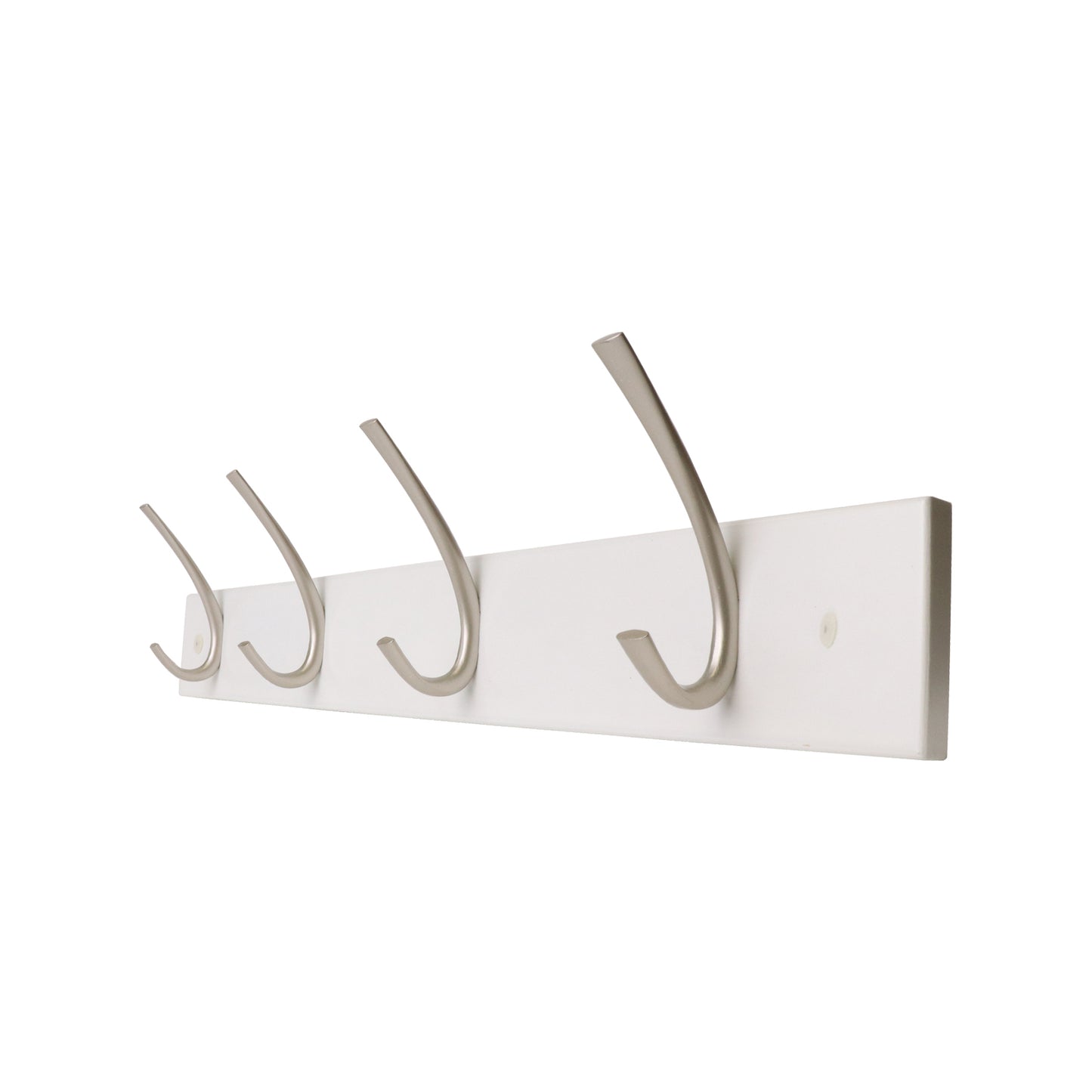 Adoored 4 Double Hook Decorative Rack Satin Chrome White