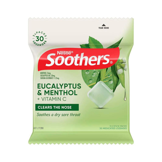 Soothers Eucalyptus & Menthol Throat Lozenges - 30 pack