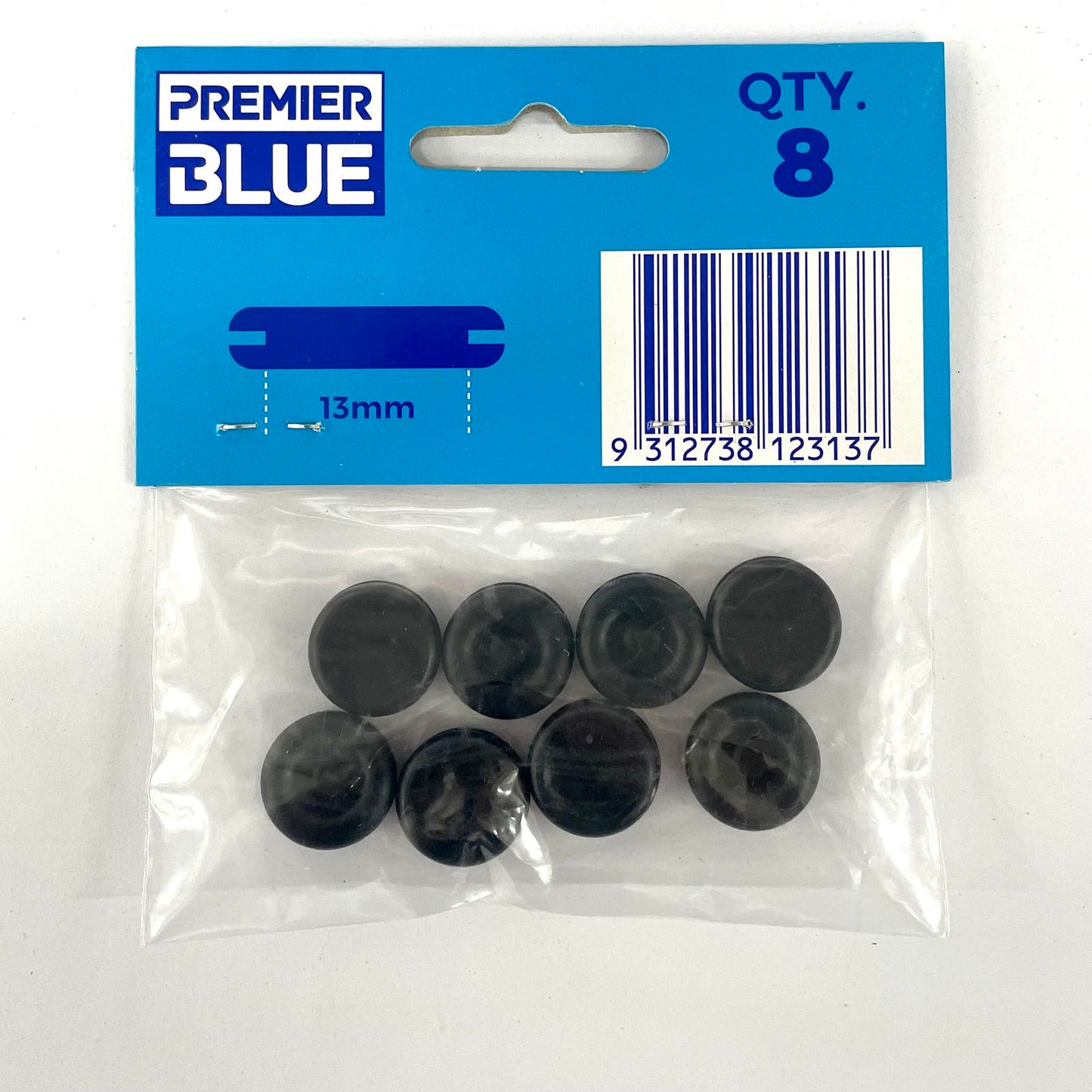 Premier Blue Blanking Grommet - 13mm - Black