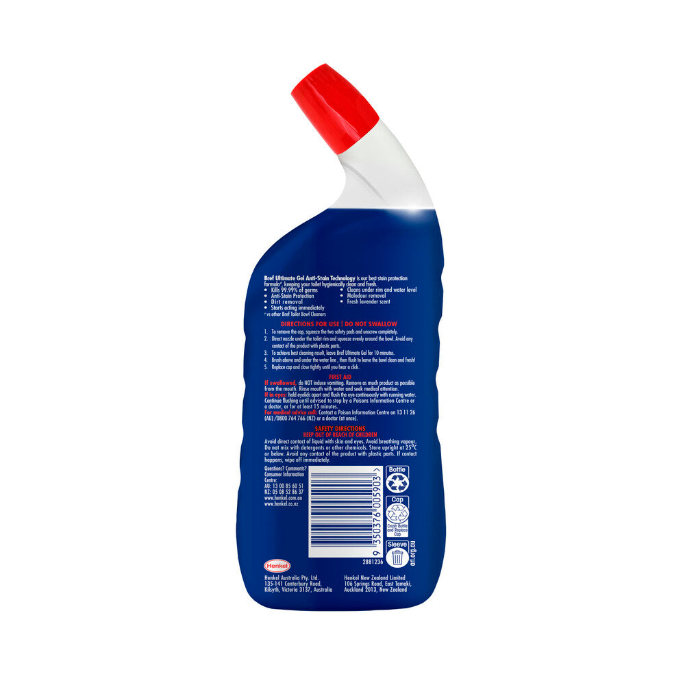Bref Ultimate Gel Anti- Stain Toilet Cleaner Lavender - 600mL