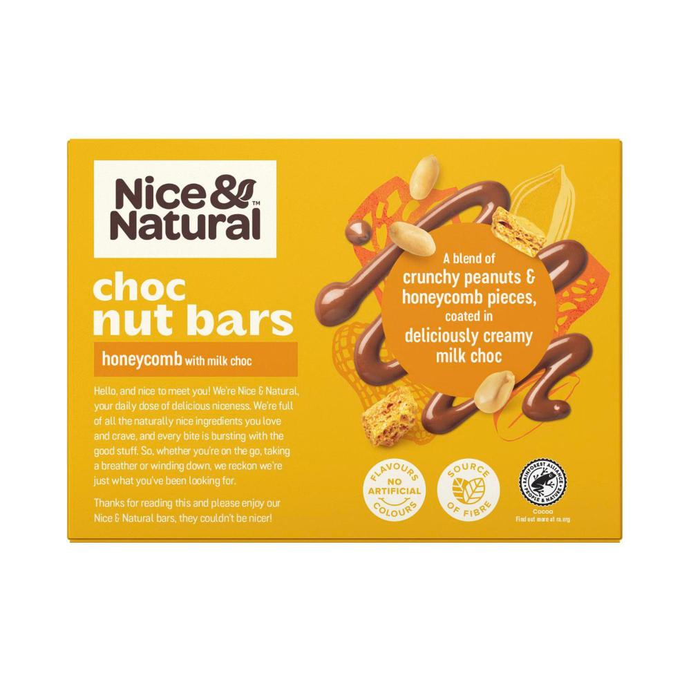 Nice & Natural Nut Bars Honeycomb With Milk Choc Multipack Snacks 6 Pack - 180g
