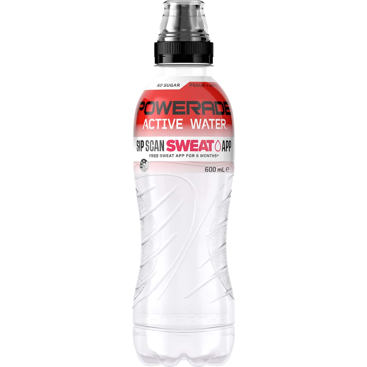 Powerade Active Water Apple & Peach Sports Drink Sipper Cap 600ml