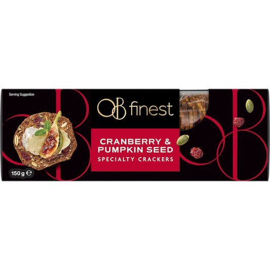 Ob Finest Speciality Crackers Cranberry & Pumpkin Seed 150g