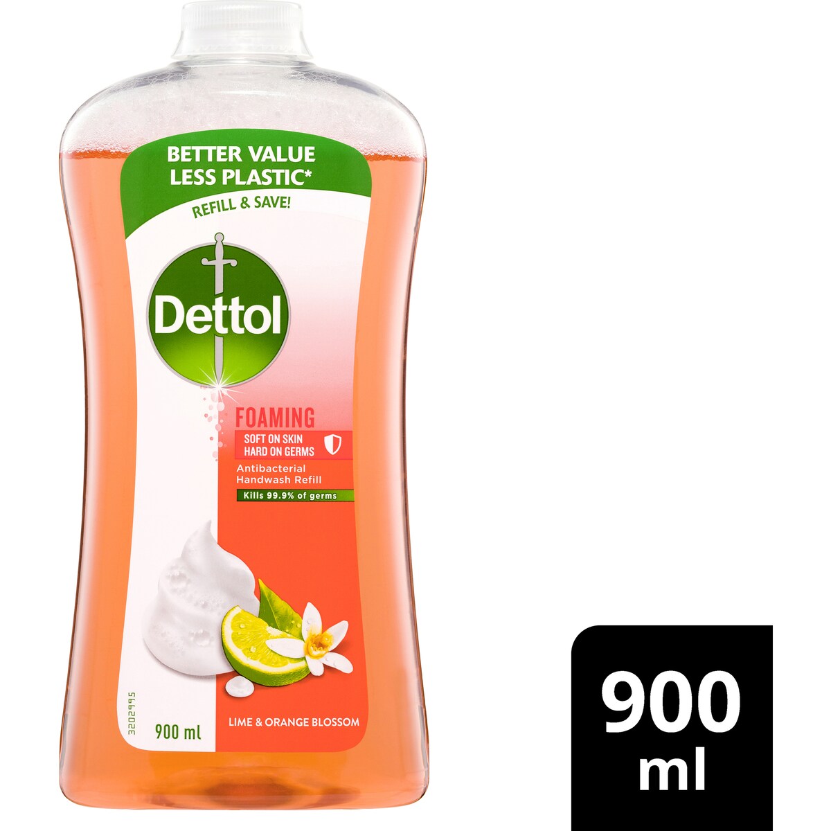 Dettol Antibacterial Foam Handwash Lime And Orange Blossom Refill 900ml