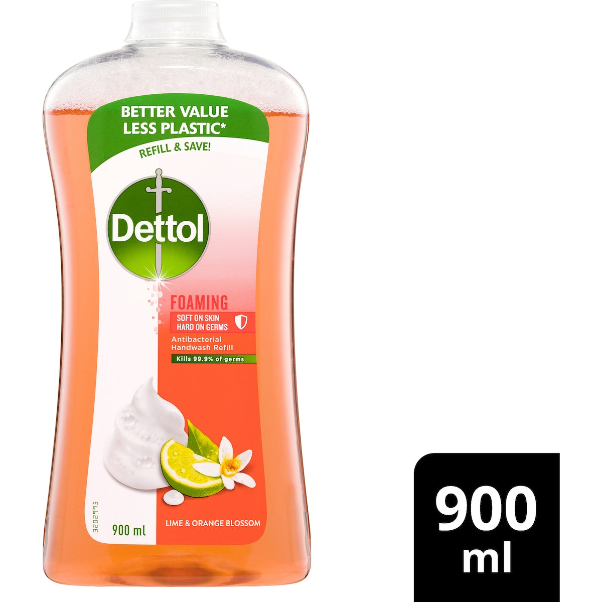 Dettol Antibacterial Foam Hand Wash Lime & Orange Blossom Refill 900ml