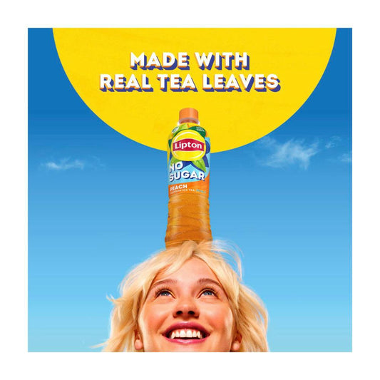 Lipton Ice Tea No Sugar Peach Tea Iced Tea Bottle - 500mL