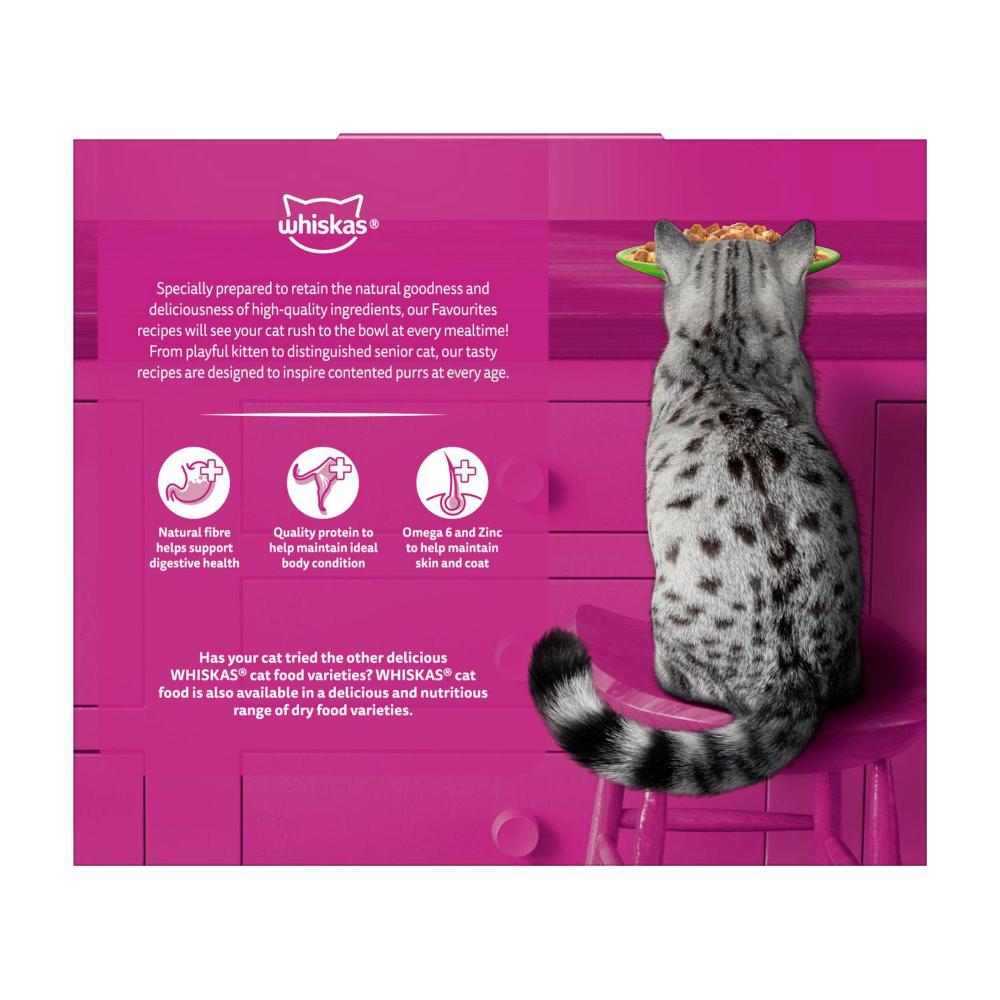 Whiskas Adult 1 + Years Wet Cat Food Mixed Favourites In Jelly 12x85g Pouches - 12 pack