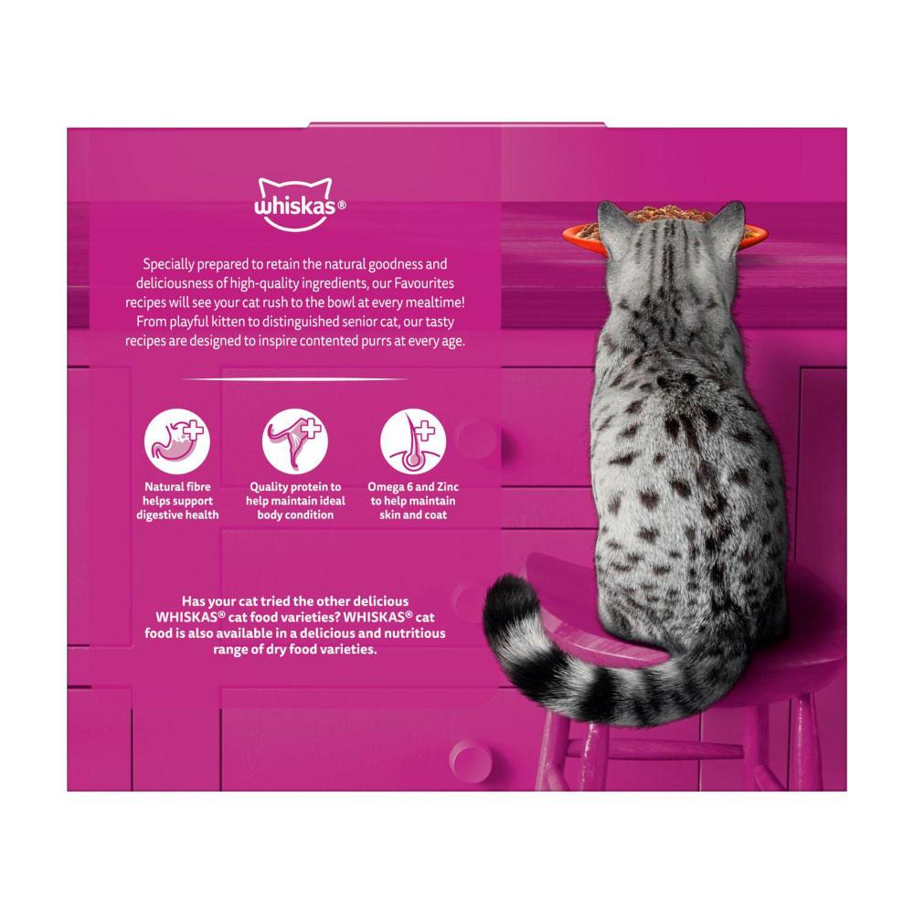 Whiskas Adult 1 + Years Wet Cat Food Beef Favourites In Jelly 12x85g Pouches | 12 pack