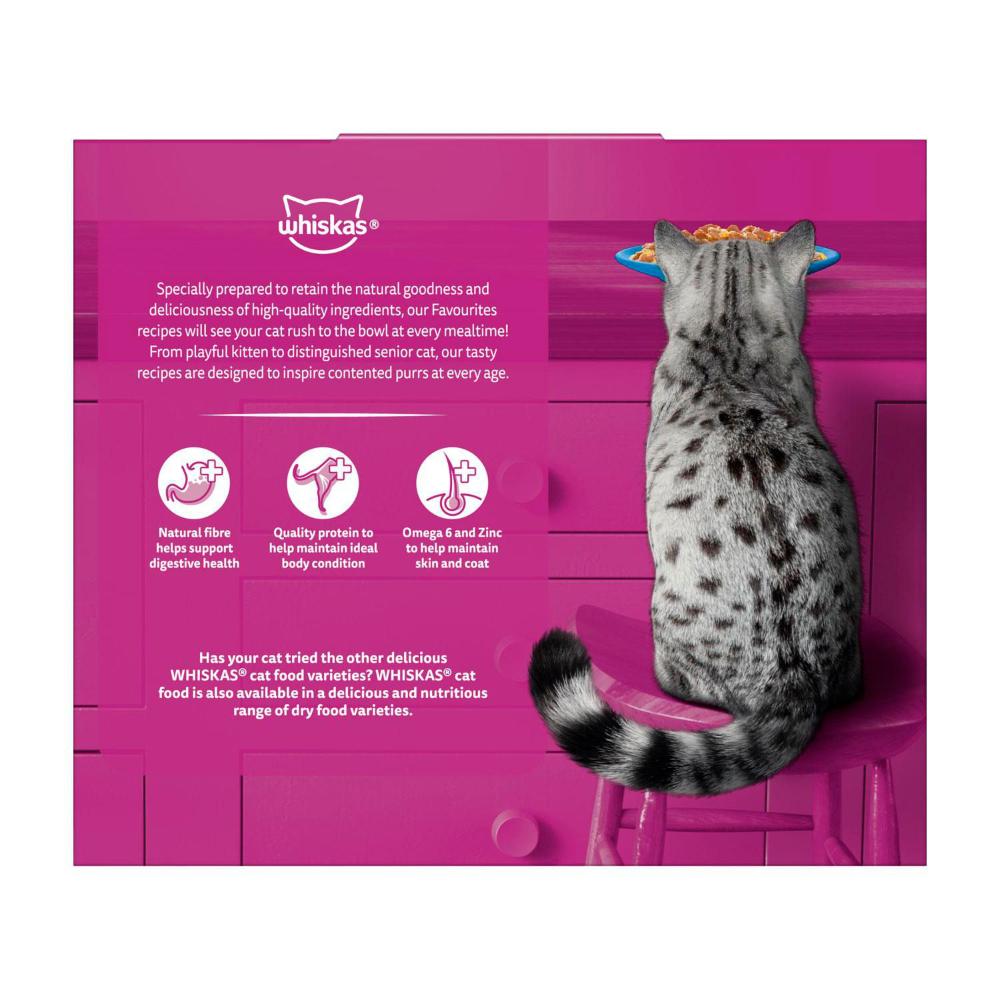 Whiskas Adult 1 + Years Wet Cat Food Tuna Favourites In Jelly 12x85g Pouches - 12 pack