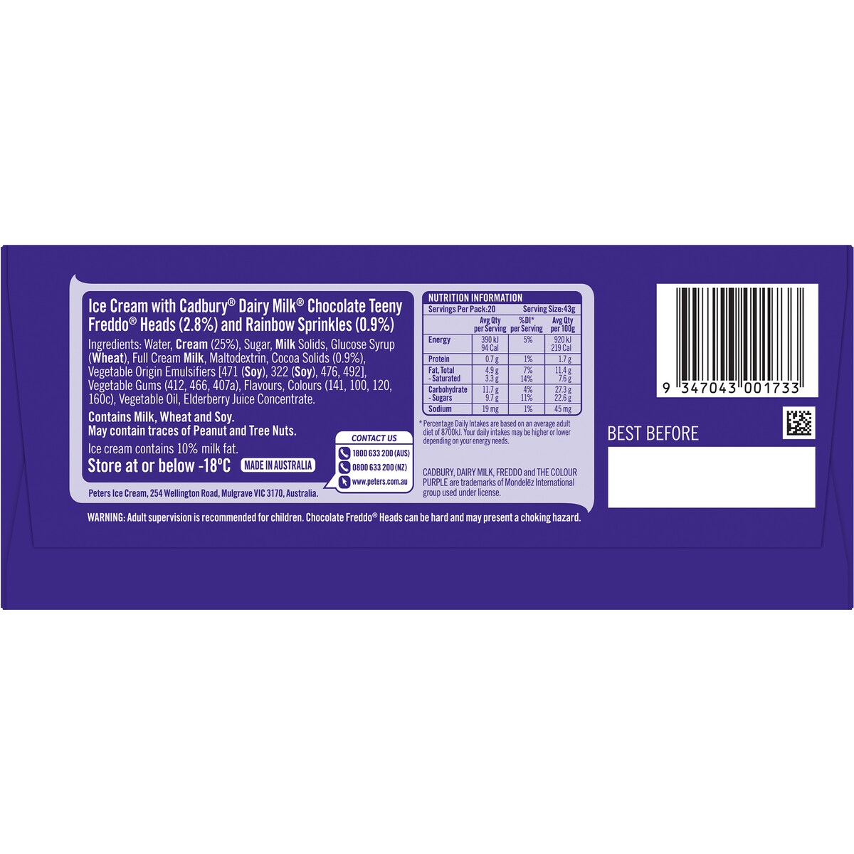 Cadbury Freddo Cake 1.5l