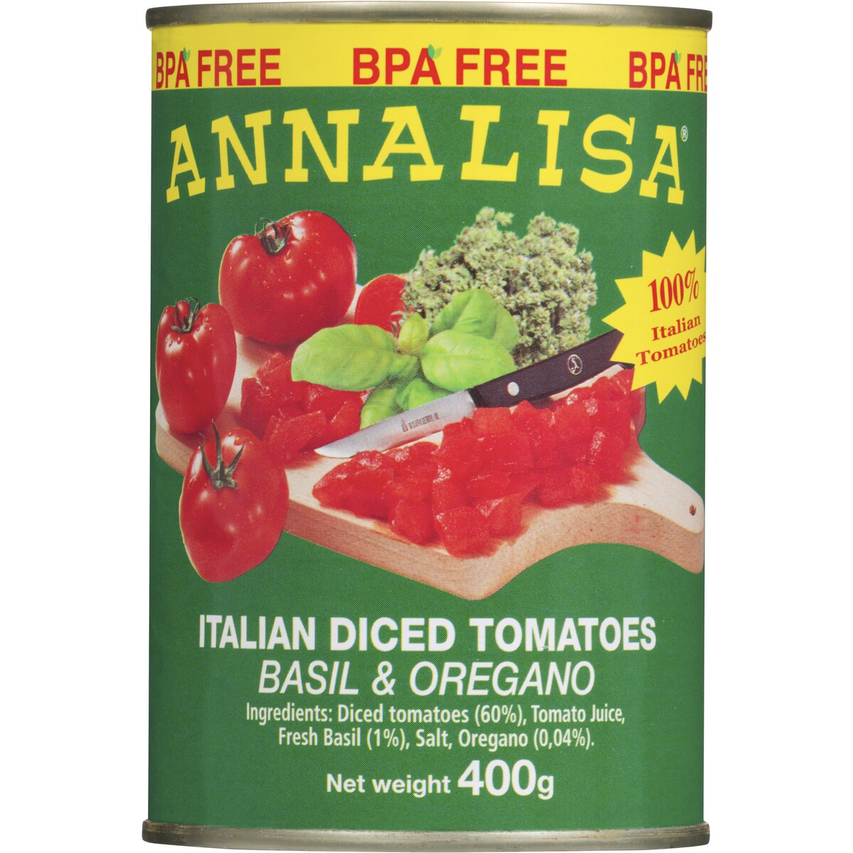 Annalisa Diced Tomatoes Basil & Oregano 400g