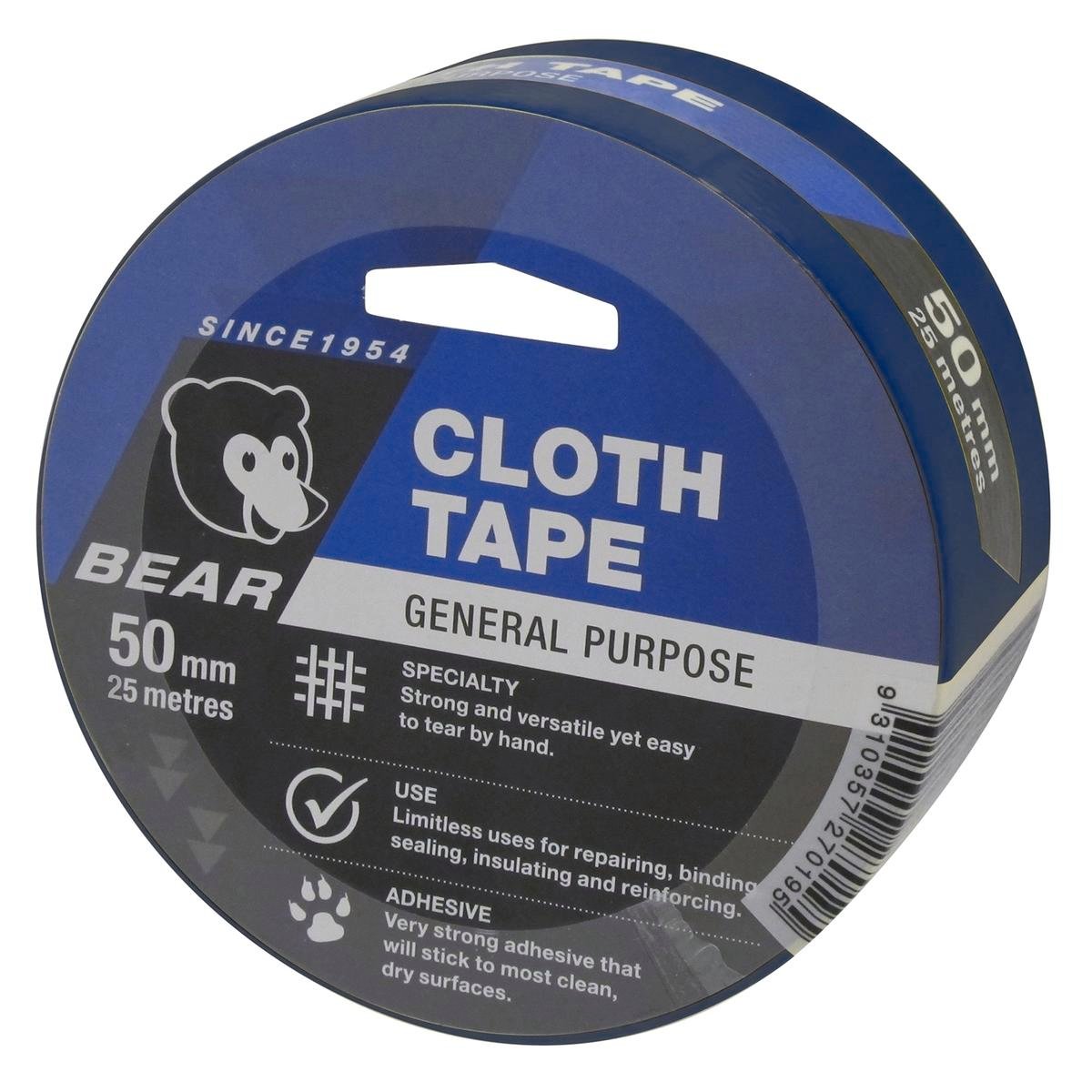 Norton Bear Cloth Tape - 50mm x 25m - Blue - Strong Adhesive - Flexible