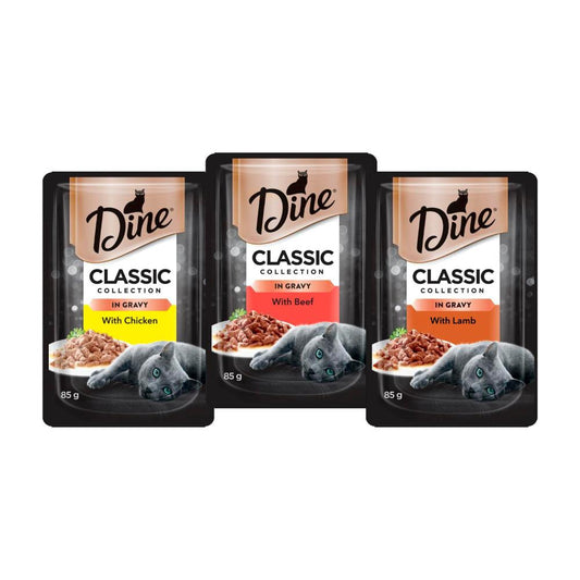 Dine assic Collection Adult Wet Cat Food Succulent Selection In Gravy 24x85g Pouches - 24 Pack