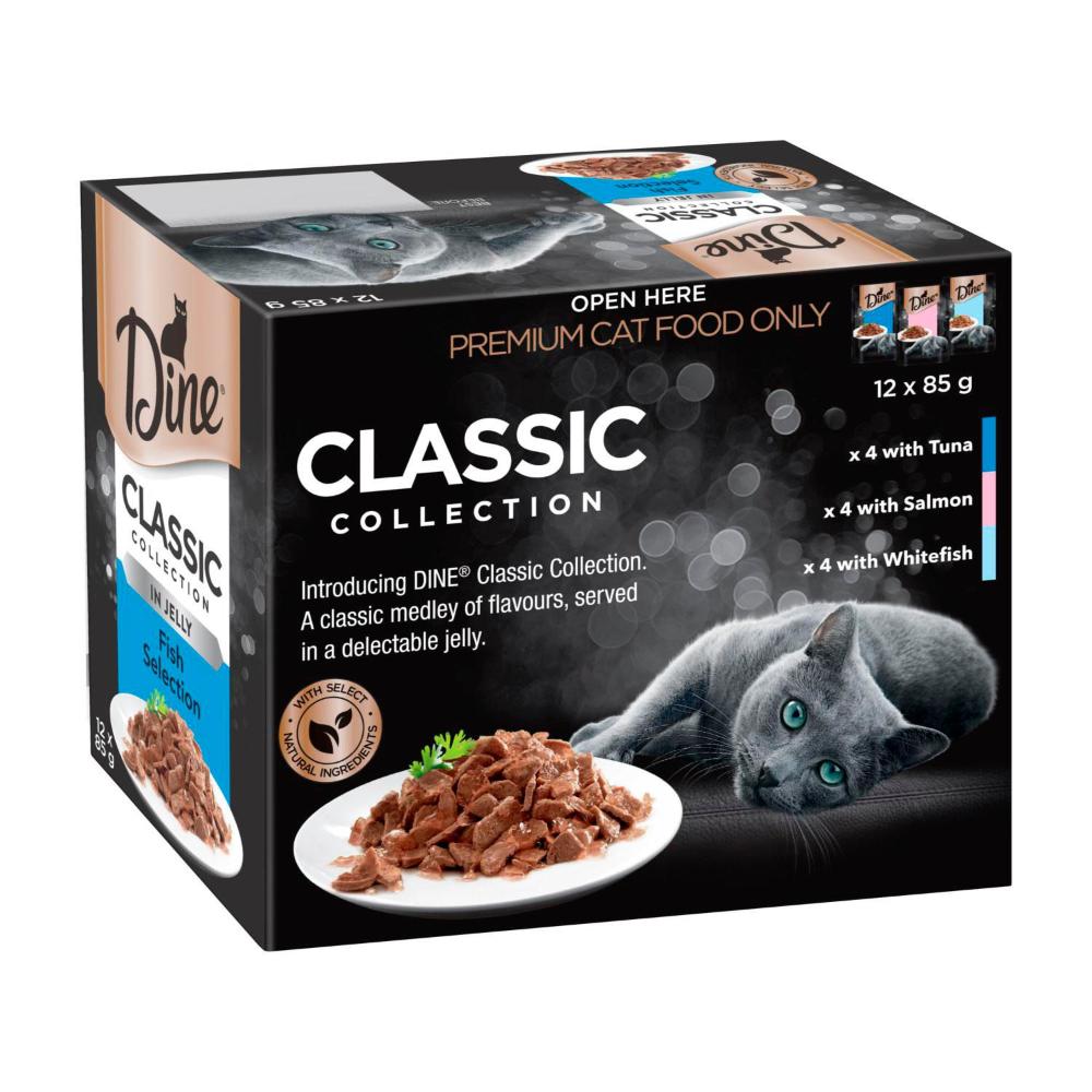 Dine assic Collection Adult Wet Cat Food Fish Selection In Jelly 12x85g Pouches - 12 pack