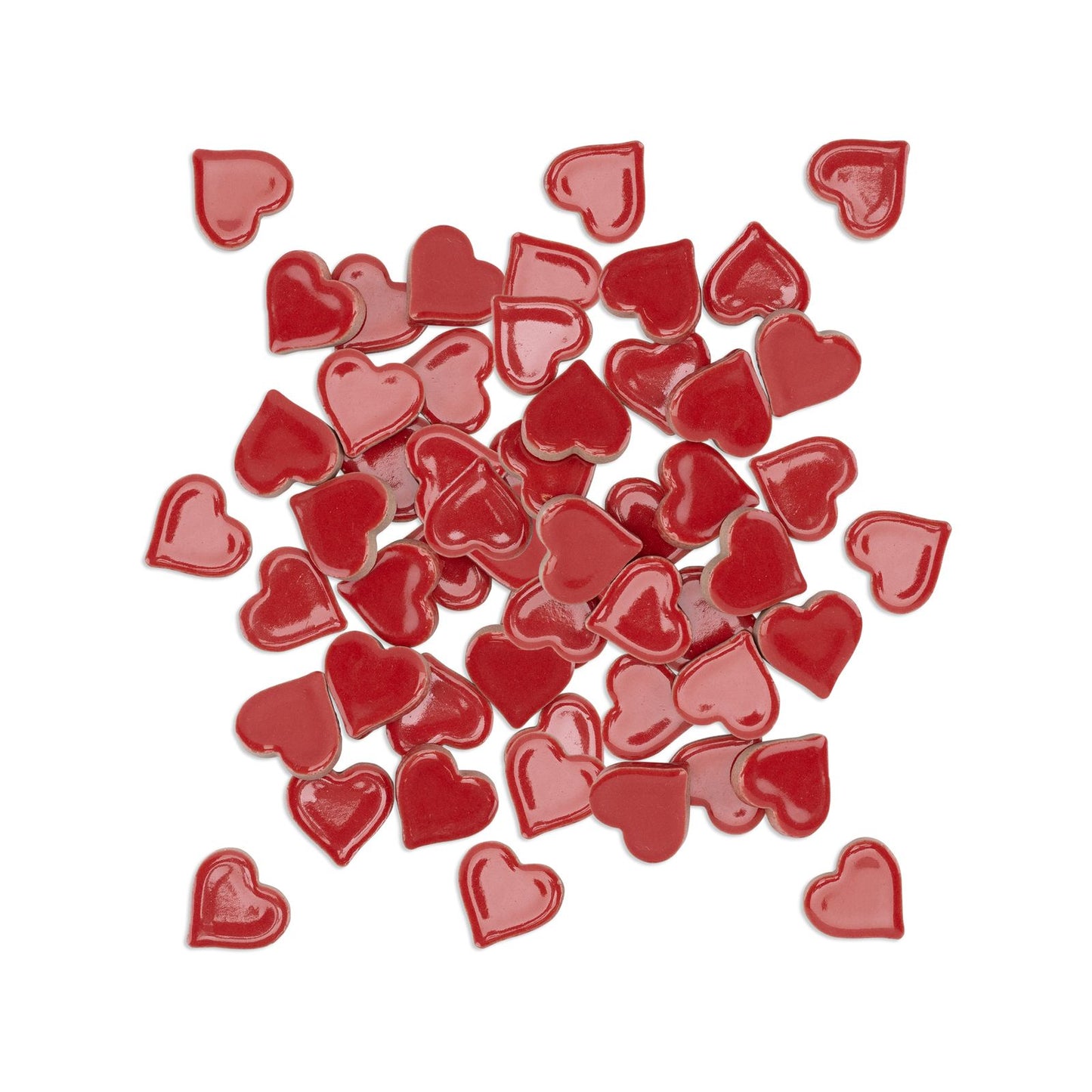 Mandala Art Red Ceramic Hearts - 19 x 18mm