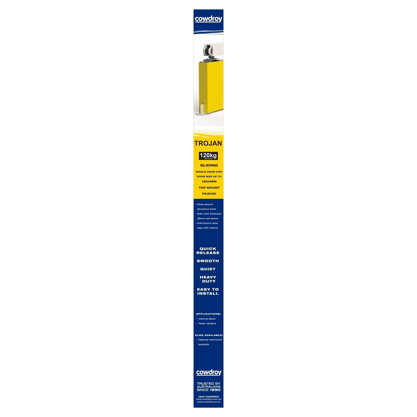 Cowdroy 3m Trojan Sliding Packaged Set - Single Doors