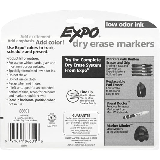 Expo Whiteboard Marker Pens Fine Point, Fashion Colours 8 Pack
