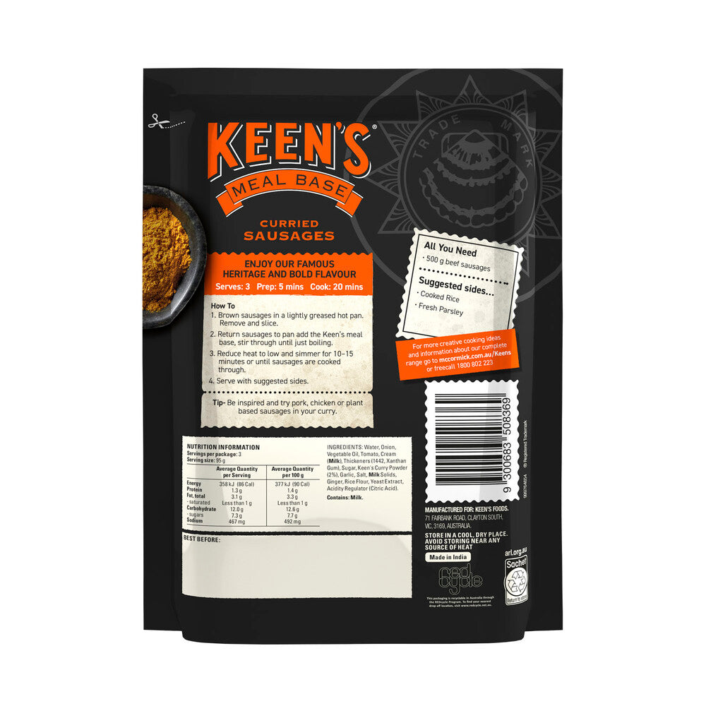 Keens Curried Sausage Recipe Base - 285g