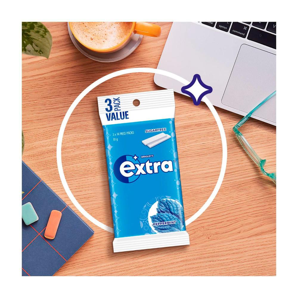Extra Peppermint Sugar Free Chewing Gum 3x27g - 81g