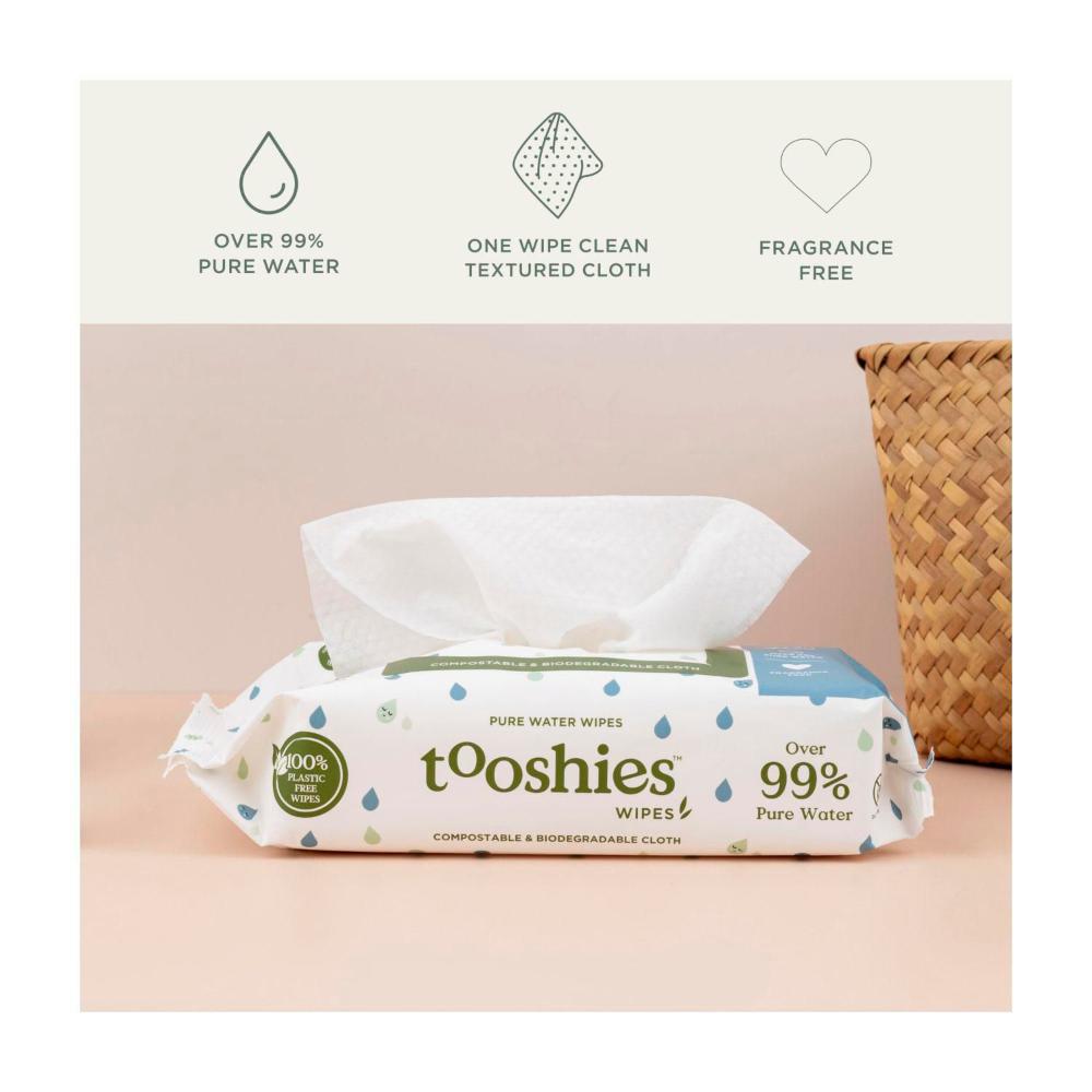 Tooshies Water Baby Wipes - 70 pack