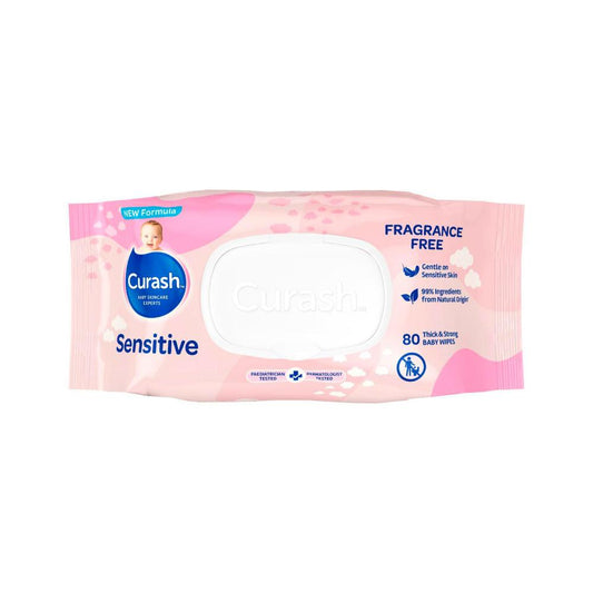 Curash Fragrance Free Senstive Skin Baby Wipes - 80 Pack