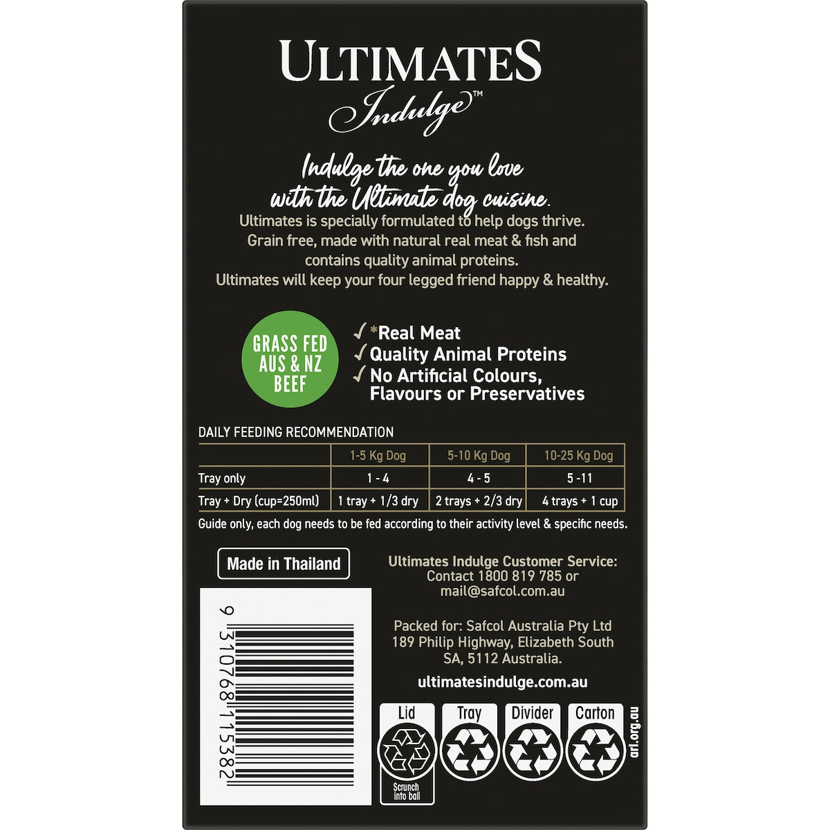 Ultimates Indulge Wet Dog Food Beef Mince In Gravy 100g X 6 Pack