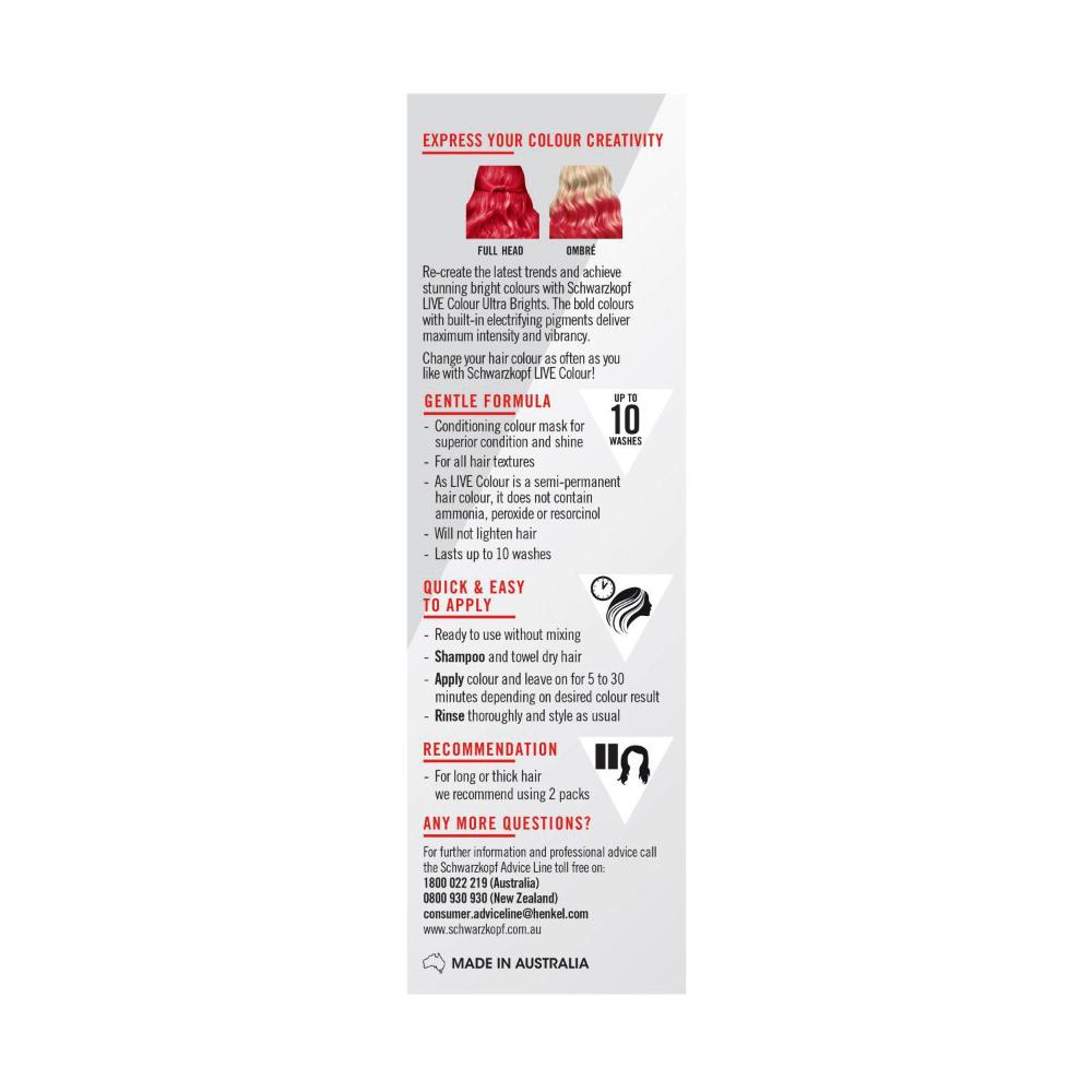 Schwarzkopf Ultra Brights Pillar Box Red - 75 ML