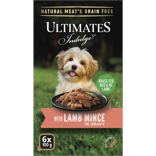 Ultimates Indulge With Lamb Mince In Gravy Dog Food 100g X 6 Pack