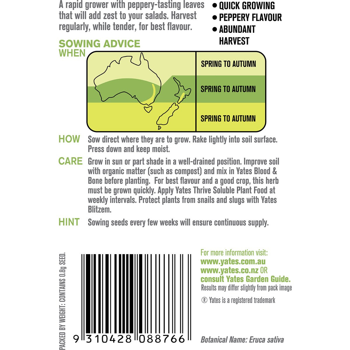 Yates Rocket Large Leaf Seeds 0.8 G