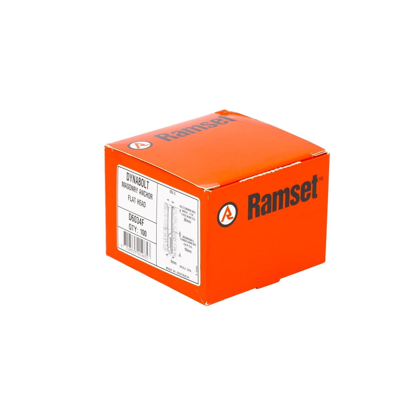 Ramset DynaBolt Plus - 6 x 34mm - 100 Pack