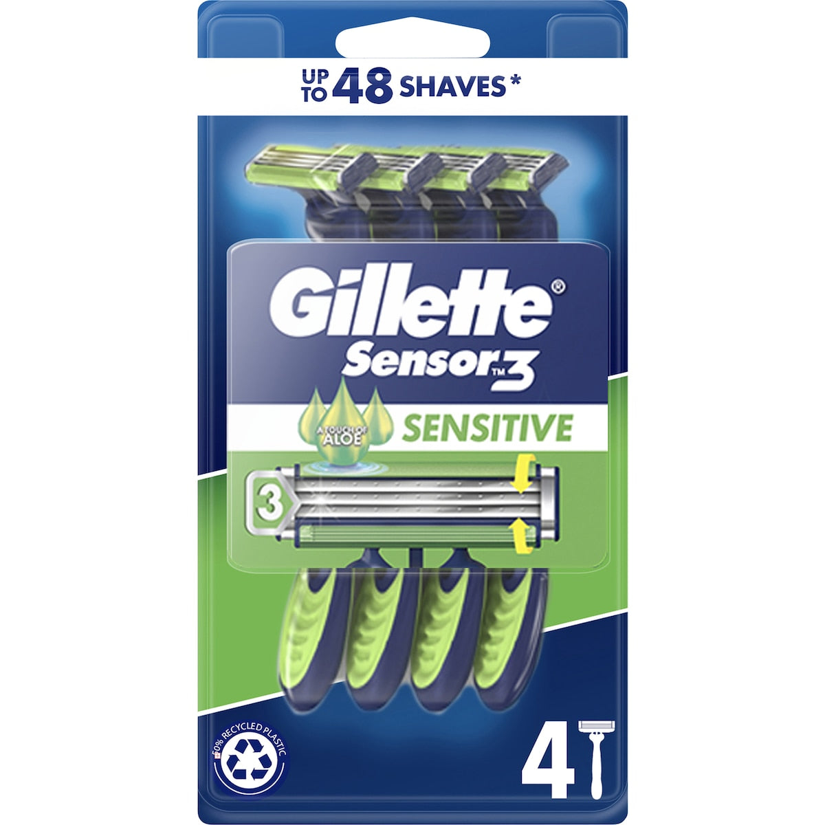Gillette Sensor3 Mens Disposable Razors for Sensitive Skin 4 pack