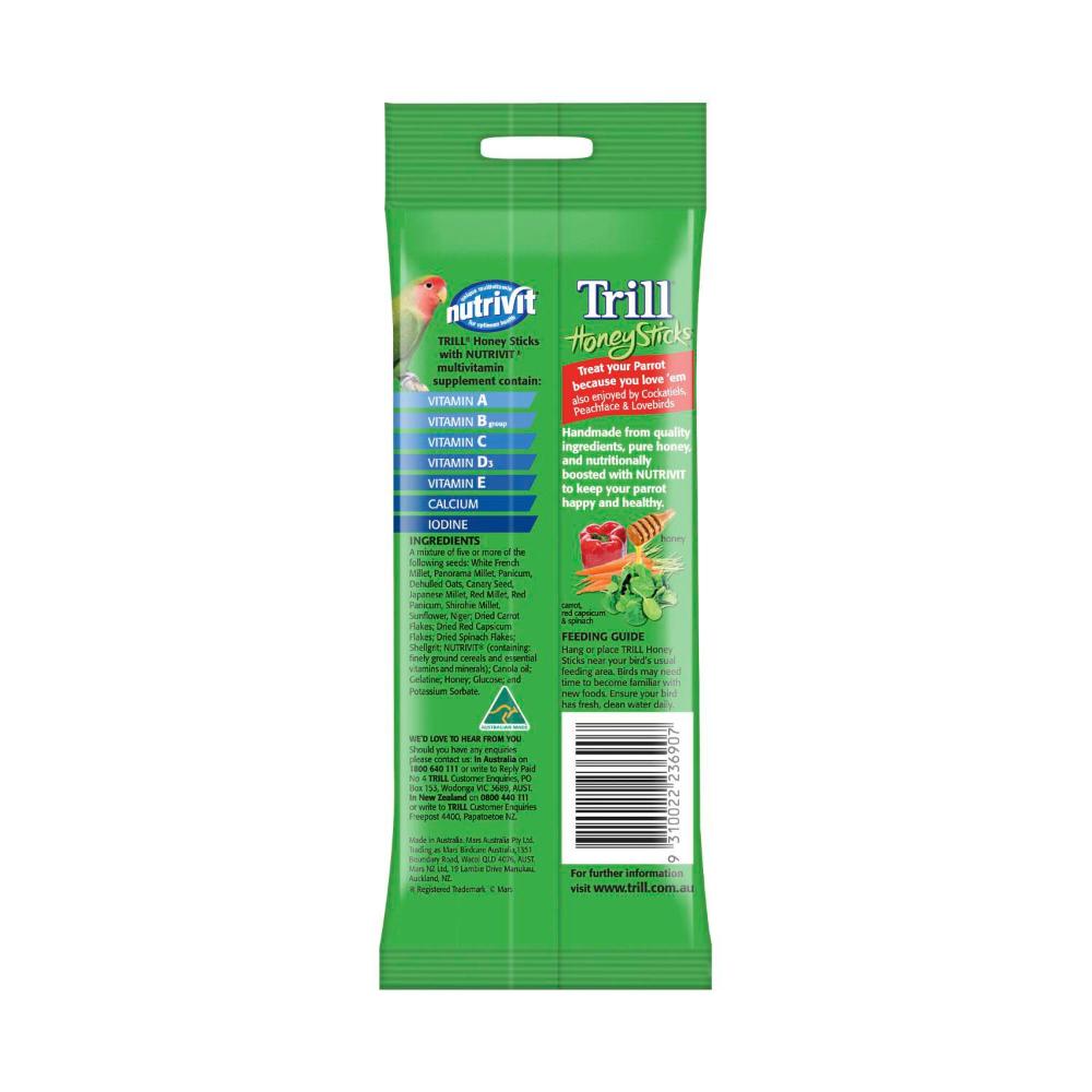 Trill Honey Sticks For Budgies & Cockatiels Bird Treat - 105g