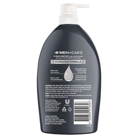 Dove Men+care Body & Face Wash Clean Comfort 1l