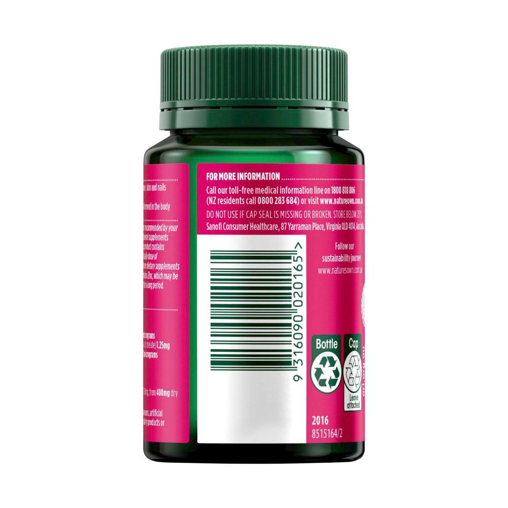 Nature's Own Hair Skin & Nails Tablets with Biotin - 50 pack