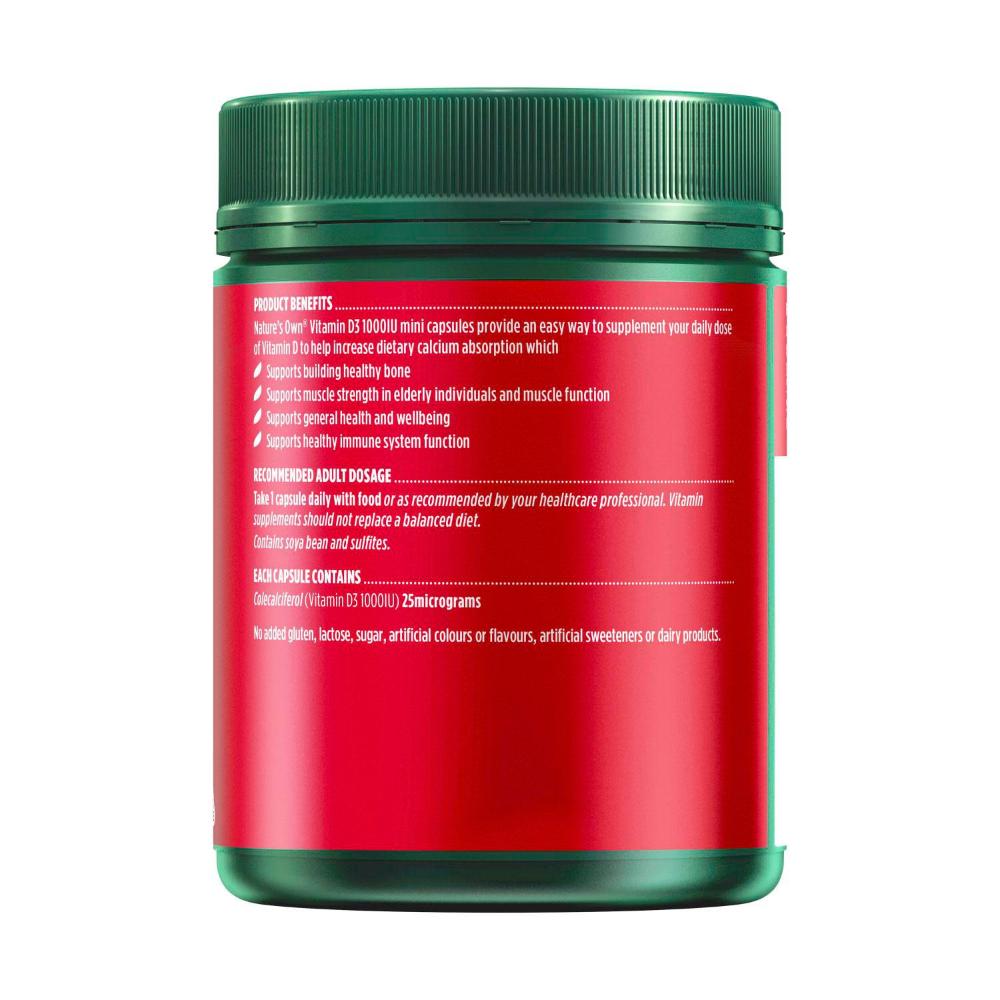 Nature's Own Vitamin D 1000iu Tablets D3 For Bone Health - 400 pack