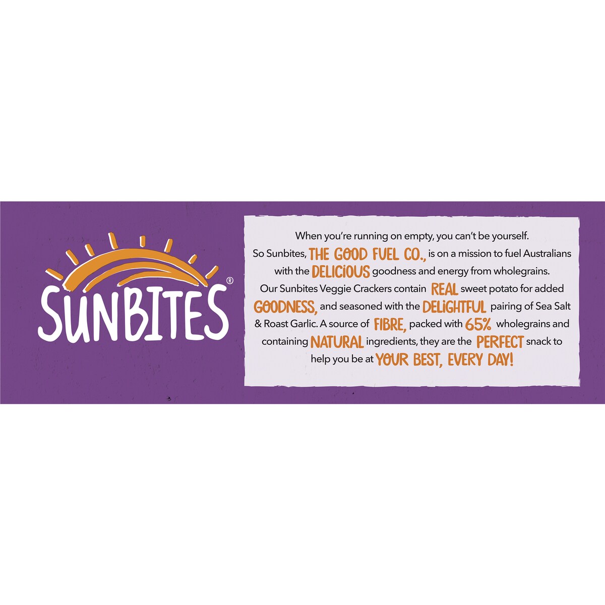 Sunbites Veggie Sweet Potato Crackers Share Pack Sea Salt & Garlic 110g
