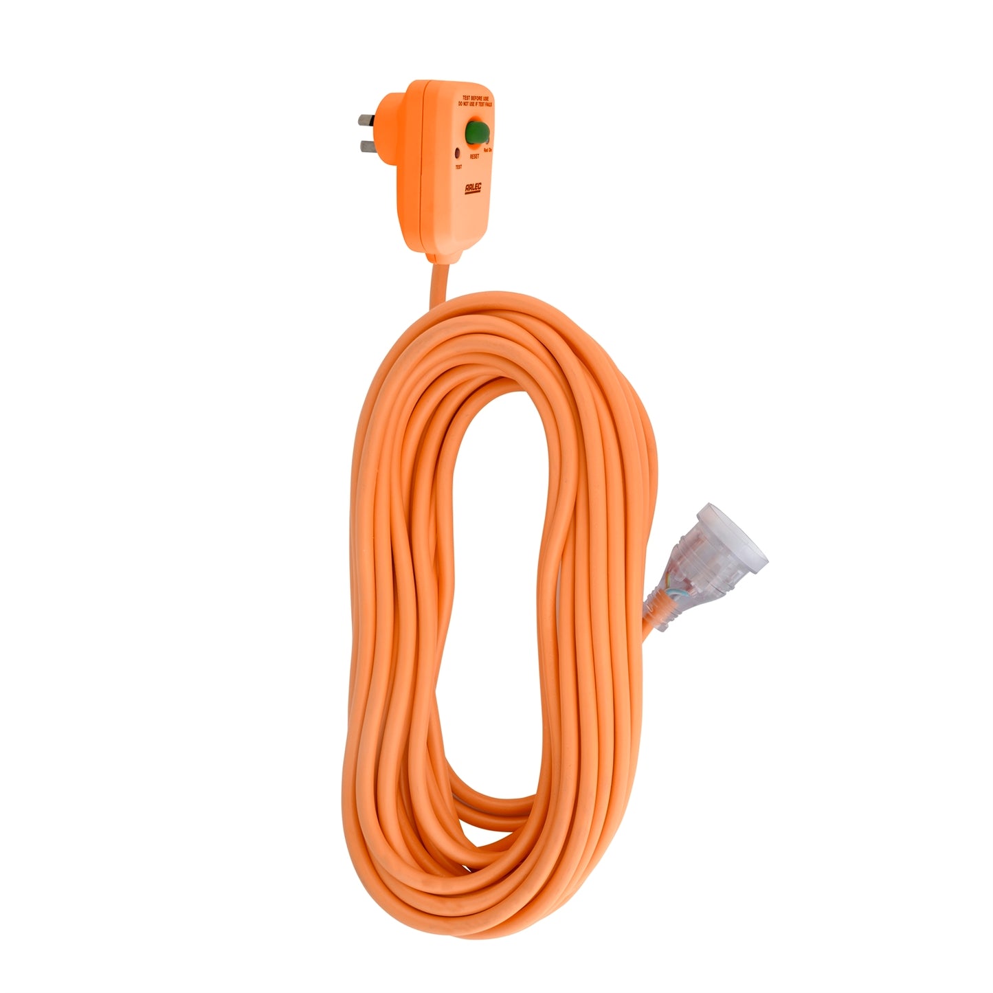 Arlec Orange In-Line Safety Switch Heavy Duty Lead Extension - 15m