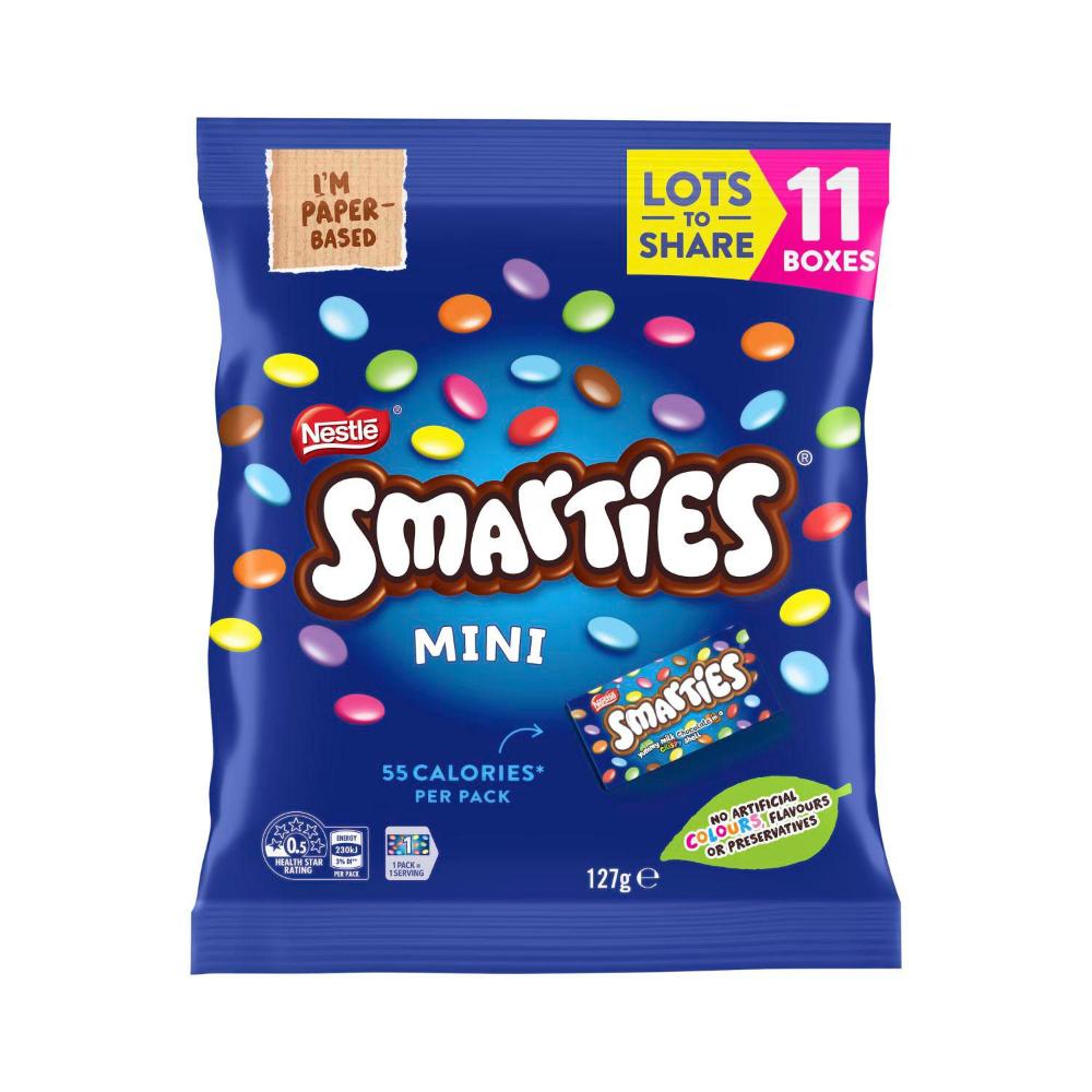 Smarties Milk Choc Share Pack 11 Pieces - 127g
