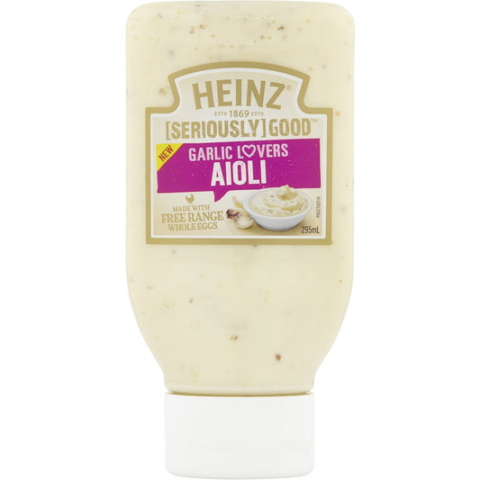 Heinz Seriously Good Flavoured Mayonnaise Garlic Lovers Aioli 295ml