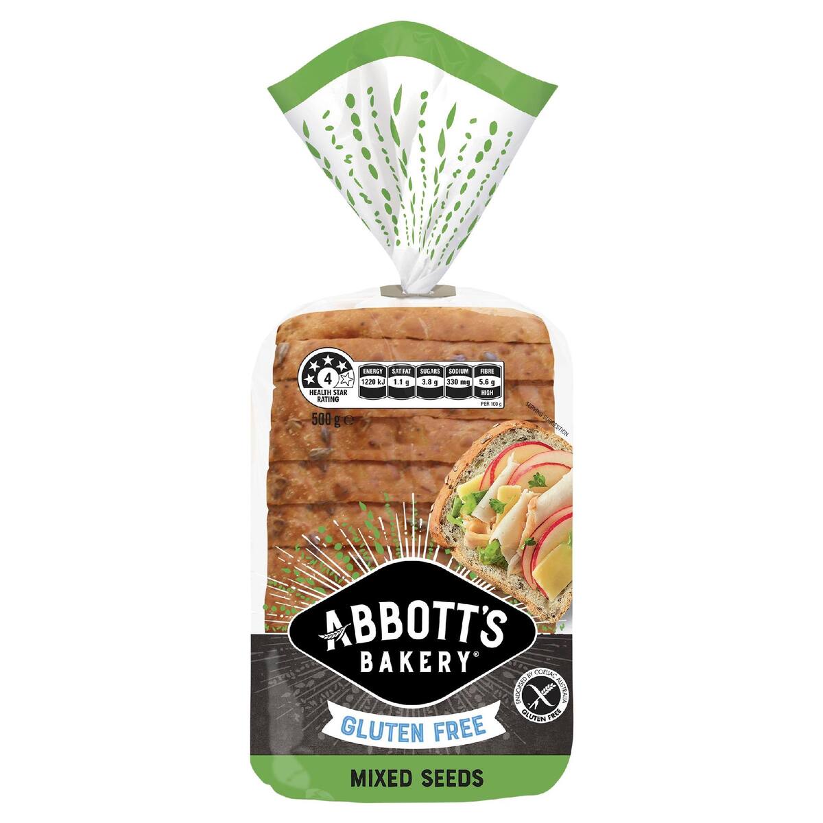 Abbott's Bakery Gluten Free Mixed Seeds Sliced Bread 500g