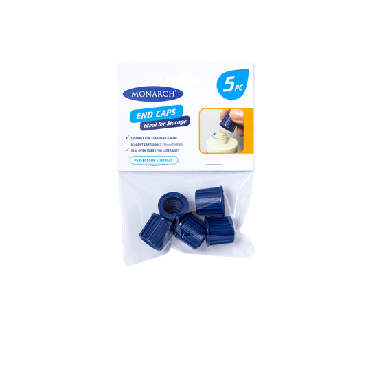 Monarch Cartridge Caps - Sealant Storage - 5 Piece - Plastic - Blue