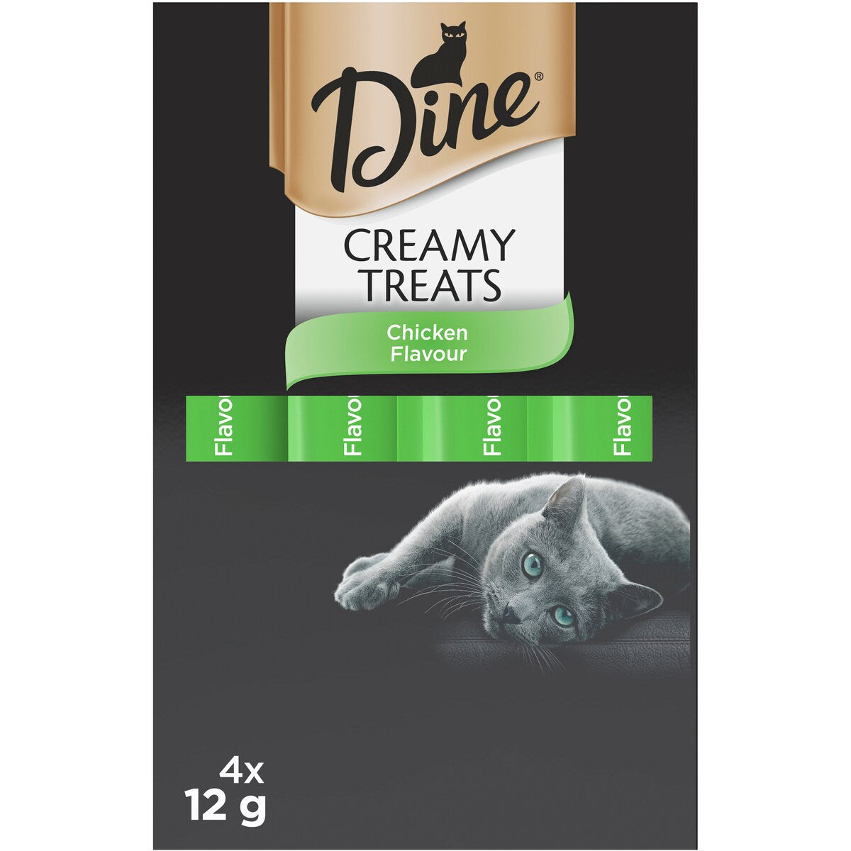 Dine Creamy Treats Cat Treats Chicken Flavour Sachets 12g x 4 pack