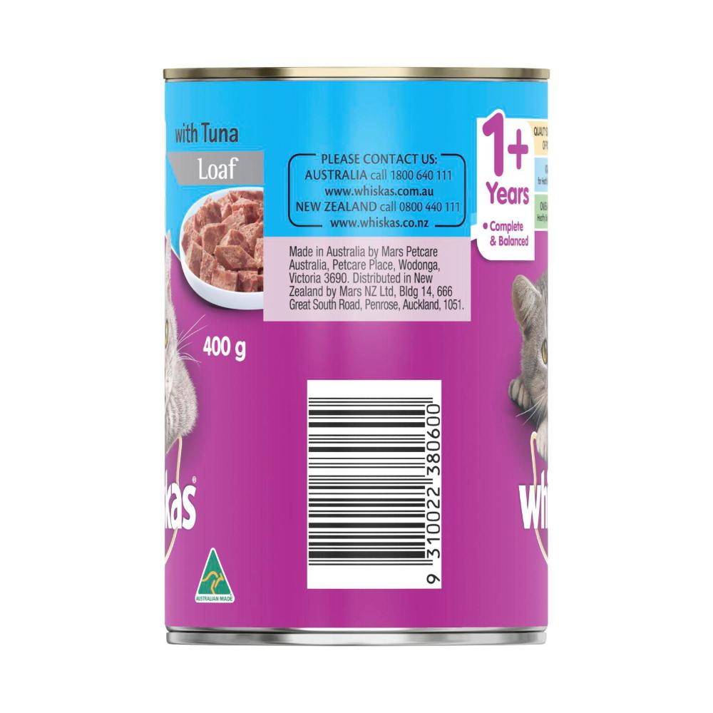 Whiskas 1+ Years Wet Cat Food Tuna Can - 400g