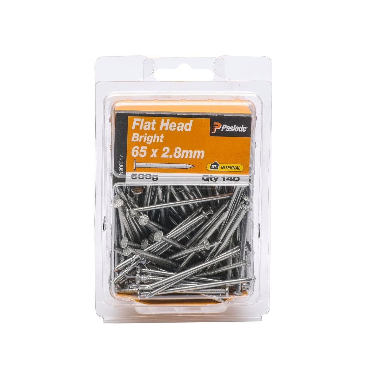Paslode Flat Head Nails 65mm 2.8mm Bright Steel 140 Pack
