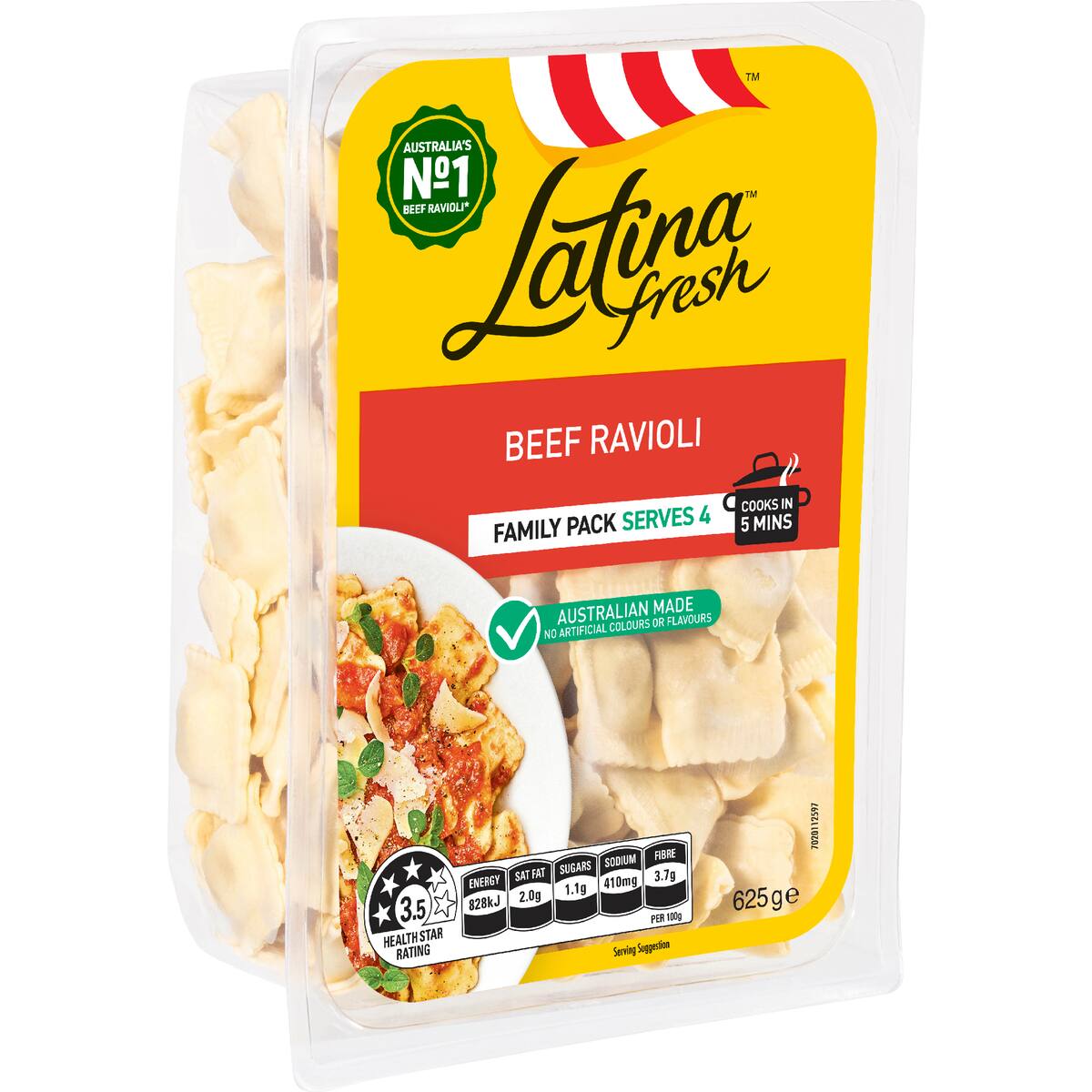 Latina Fresh Beef Ravioli Pasta 625g