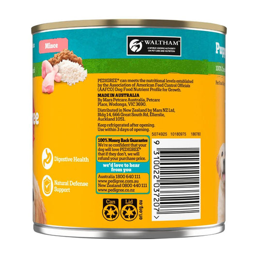 Pedigree Puppy Wet Dog Food With Chicken & Rice Mince Can - 700g