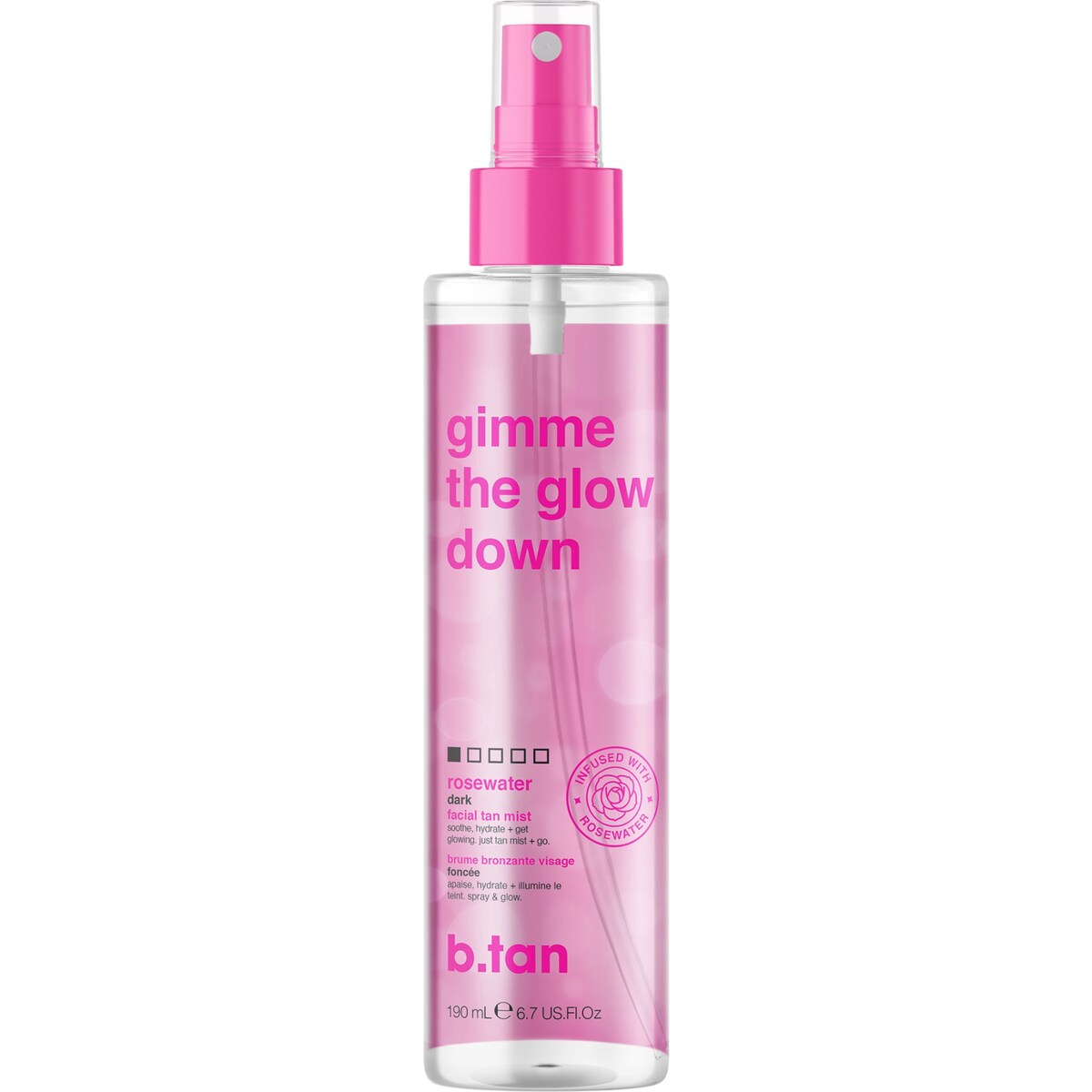 B.tan Gimme The Glow Down Rosewater Facial Tan Mist 190ml