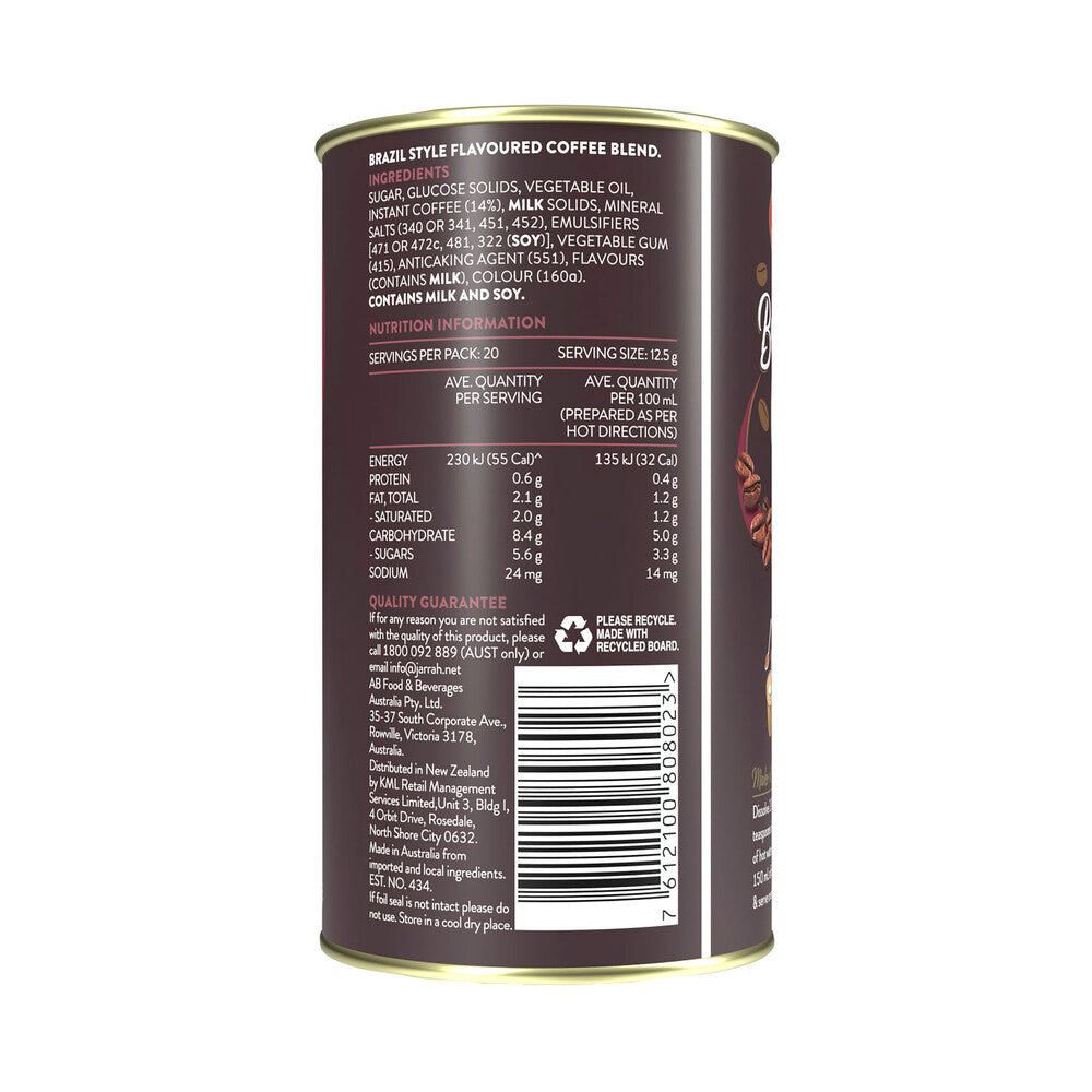 Jarrah Brazilian Cafe Latte Coffee - 250g