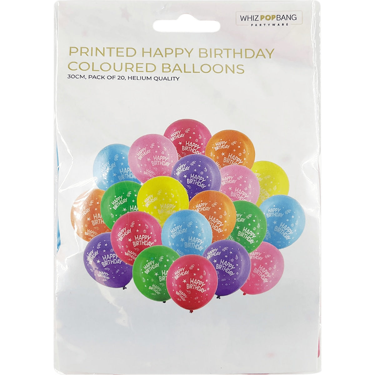 Whiz Pop Bang Happy Birthday Balloons 20 Pack